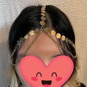 Gold chain head piece